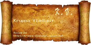 Kruppa Vladimir névjegykártya
